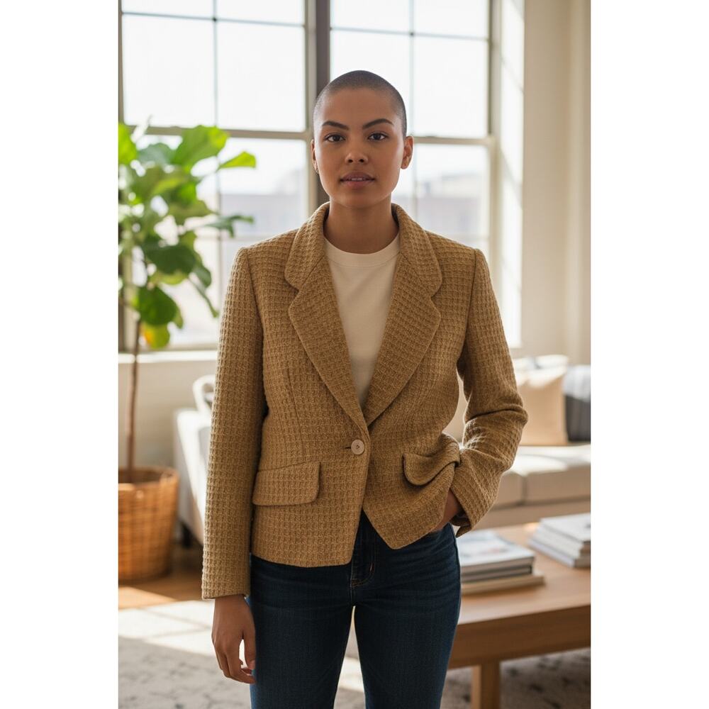 Alfred Sung Vintage Women's Textured Blazer, Size 2, Made in Hong Kong